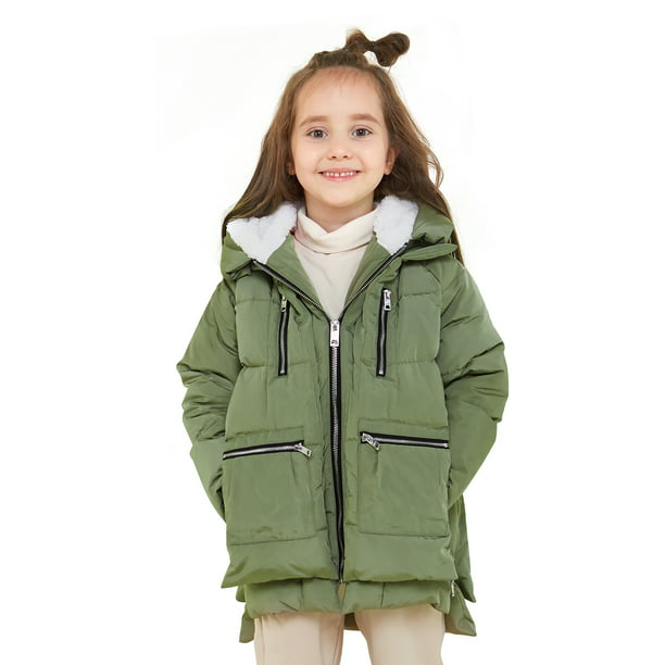 American Trends Kids Winter Warm Long Down Coats Lightweight Puffer Jacket with Hood for Boys & Girls 